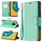 For Huawei Mate 30 Pro Litchi Texture Pure Color Horizontal Flip PU Leather Case with Holder & Card Slots & Wallet & Lanyard(Green)