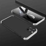 For iPhone 12 Pro GKK Three Stage Splicing Full Coverage PC Case(Black+Silver)