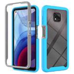 For Motorola Moto G Power (2021) Starry Sky Solid Color Series Shockproof PC + TPU Protective Case(Light Blue)