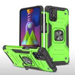 For Samsung Galaxy M51 Magnetic Armor Shockproof TPU + PC Case with Metal Ring Holder(Green)