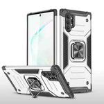 For Samsung Galaxy Note 10 Plus Magnetic Armor Shockproof TPU + PC Case with Metal Ring Holder(Silver)