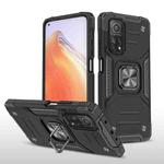 For Xiaomi Mi 10T Pro 5G Magnetic Armor Shockproof TPU + PC Case with Metal Ring Holder(Black)