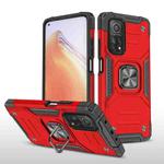 For Xiaomi Mi 10T Pro 5G Magnetic Armor Shockproof TPU + PC Case with Metal Ring Holder(Red)