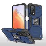 For Xiaomi Mi 10T Pro 5G Magnetic Armor Shockproof TPU + PC Case with Metal Ring Holder(Blue)