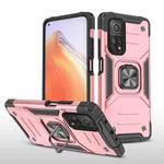 For Xiaomi Mi 10T Pro 5G Magnetic Armor Shockproof TPU + PC Case with Metal Ring Holder(Rose Gold)