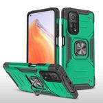 For Xiaomi Mi 10T Pro 5G Magnetic Armor Shockproof TPU + PC Case with Metal Ring Holder(Dark Green)