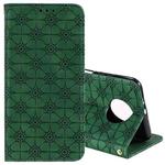 For Xiaomi Redmi Note 9 5G (CN Version) / Note 9T 5G Lucky Flowers Embossing Pattern Magnetic Horizontal Flip Leather Case with Holder & Card Slots(Green)