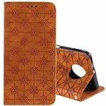 For Xiaomi Redmi Note 9 5G (CN Version) / Note 9T 5G Lucky Flowers Embossing Pattern Magnetic Horizontal Flip Leather Case with Holder & Card Slots(Yellow Brown)