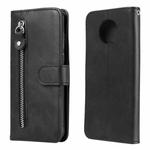 For Xiaomi Redmi Note 9 5G (CN Version) / Note 9T 5G Fashion Calf Texture Zipper Horizontal Flip Leather Case with Holder & Card Slots & Wallet(Black)