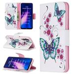 For Xiaomi Redmi Note 8 Colored Drawing Horizontal Flip Leather Case with Holder & Card Slots & Wallet(Peach Blossom Butterfly)