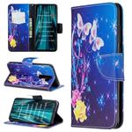 For Xiaomi Redmi Note 8 Pro Colored Drawing Horizontal Flip Leather Case with Holder & Card Slots & Wallet(Flower Butterfly)
