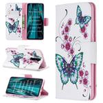 For Xiaomi Redmi Note 8 Pro Colored Drawing Horizontal Flip Leather Case with Holder & Card Slots & Wallet(Peach Blossom Butterfly)