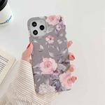 Shockproof IMD TPU Protective Case For iPhone 11 Pro Max(Grey Background Flower)