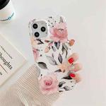 Shockproof IMD TPU Protective Case For iPhone 11 Pro Max(White Background Flower)
