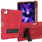 Contrast Color Robot Shockproof Silicone + PC Protective Case with Holder For iPad Air 2022 / 2020 10.9 inch(Red Black)