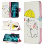 For Xiaomi Redmi Note 8 Pro Colored Drawing Horizontal Flip Leather Case with Holder & Card Slots & Wallet(Umbrella Elephant)