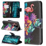 For Xiaomi Redmi Note 8 Pro Colored Drawing Horizontal Flip Leather Case with Holder & Card Slots & Wallet(Flamingo)