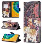 For Huawei Mate 30 Pro Colored Drawing Horizontal Flip Leather Case with Holder & Card Slots & Wallet(Flower Elephant)