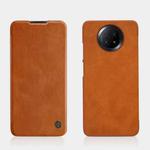 For Xiaomi Redmi Note 9 5G NILLKIN QIN Series Crazy Horse Texture Horizontal Flip Leather Case with Card Slot(Brown)