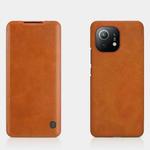 For Xiaomi Mi 11 NILLKIN QIN Series Crazy Horse Texture Horizontal Flip Leather Case with Card Slot(Brown)