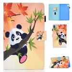 For Huawei MediaPad M6 8.4 Colored Drawing Stitching Horizontal Flip Leather Case, with Holder & Card Slots(Panda)