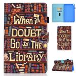 For Galaxy Tab A 8.0 2019 / T290 Colored Drawing Stitching Horizontal Flip Leather Case, with Holder & Card Slots(Library)