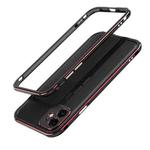 For iPhone 11 Pro Aurora Series Lens Protector + Metal Frame Protective Case (Black Red)