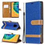 For Huawei Mate 30 Pro Color Matching Denim Texture Horizontal Flip Leather Case with Holder & Card Slots & Wallet & Lanyard(Royal Blue)