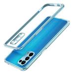 Aurora Series Lens Protector + Metal Frame Protective Case For OPPO Reno5 Pro(Light Blue)