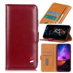 For OPPO A54 5G / A74 5G / A93 5G 3-Color Pearl Texture Magnetic Buckle Horizontal Flip PU Leather Case with Card Slots & Wallet & Holder(Wine Red)