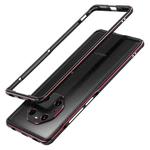 For Huawei Mate 40 Pro Aurora Series Lens Protector + Metal Frame Protective Case(Black Red)