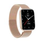 G69 1.69 inch Square Color Screen IP68 Waterproof Smart Watch, Support Blood Pressure Monitoring / Sleep Monitoring / Heart Rate Monitoring, Style: Steel Strap(Gold)