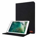 Horizontal Flip TPU + Fabric PU Leather Protective Case with Name Card Clip For iPad 10.2 2021 / 2020 / 2019(Black)