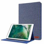 Horizontal Flip TPU + Fabric PU Leather Protective Case with Name Card Clip For iPad 10.2 2021 / 2020 / 2019(Dark Blue)