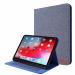 Horizontal Flip TPU + Fabric PU Leather Protective Case with Name Card Clip For iPad Air 2020 10.9 / iPad Pro 11 2021 / 2020 / 2018(Dark Blue)