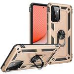 For Samsung Galaxy A72 5G / 4G Shockproof TPU + PC Protective Case with 360 Degree Rotating Holder(Gold)