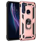 For Motorola Moto One Fusion Shockproof TPU + PC Protective Case with 360 Degree Rotating Holder(Rose Gold)
