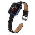 Vintage Leather Watch Band, Width: 14mm For Apple Watch Series 8&7 41mm / SE 2&6&SE&5&4 40mm / 3&2&1 38mm(Black)