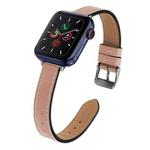 Vintage Leather Watch Band, Width: 14mm For Apple Watch Series 7 41mm / 6 & SE & 5 & 4 40mm / 3 & 2 & 1 38mm(Light Pink)