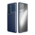 For vivo X60 Pro+ Carbon Fiber Texture Shockproof TPU Case(Blue)