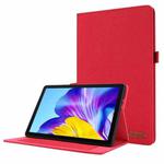 For Huawei Enjoy Tablet 2 10.1 / T10 / T10S Horizontal Flip TPU + Fabric PU Leather Protective Case with Name Card Clip(Red)