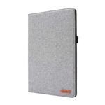 For Lenovo Tab P11 Pro Horizontal Flip TPU + Fabric PU Leather Protective Case with Name Card Clip(Grey)