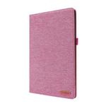 For Lenovo Tab P11 Pro Horizontal Flip TPU + Fabric PU Leather Protective Case with Name Card Clip(Rose Red)