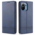 For Xiaomi Mi 11 AZNS Magnetic Calf Texture Horizontal Flip Leather Case with Card Slots & Holder & Wallet(Dark Blue)