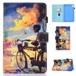 For Huawei MediaPad M6 8.4 Colored Drawing Stitching Horizontal Flip Leather Case, with Holder & Card Slots(Bike Boy)