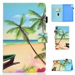 For Huawei MediaPad M6 10.8 Colored Drawing Stitching Horizontal Flip Leather Case, with Holder & Card Slots(Sandbeach)