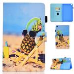For Galaxy Tab A 8.0 2019 / T290 Colored Drawing Stitching Horizontal Flip Leather Case, with Holder & Card Slots(Pineapple)