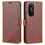For Huawei nova 8 5G AZNS Sheepskin Texture Horizontal Flip Leather Case with Holder & Card Slots & Wallet(Brown)