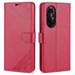 For Huawei nova 8 Pro 5G AZNS Sheepskin Texture Horizontal Flip Leather Case with Holder & Card Slots & Wallet(Red)