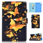 For Huawei MediaPad M6 8.4 Colored Drawing Stitching Horizontal Flip Leather Case, with Holder & Card Slots(Golden Butterfly)